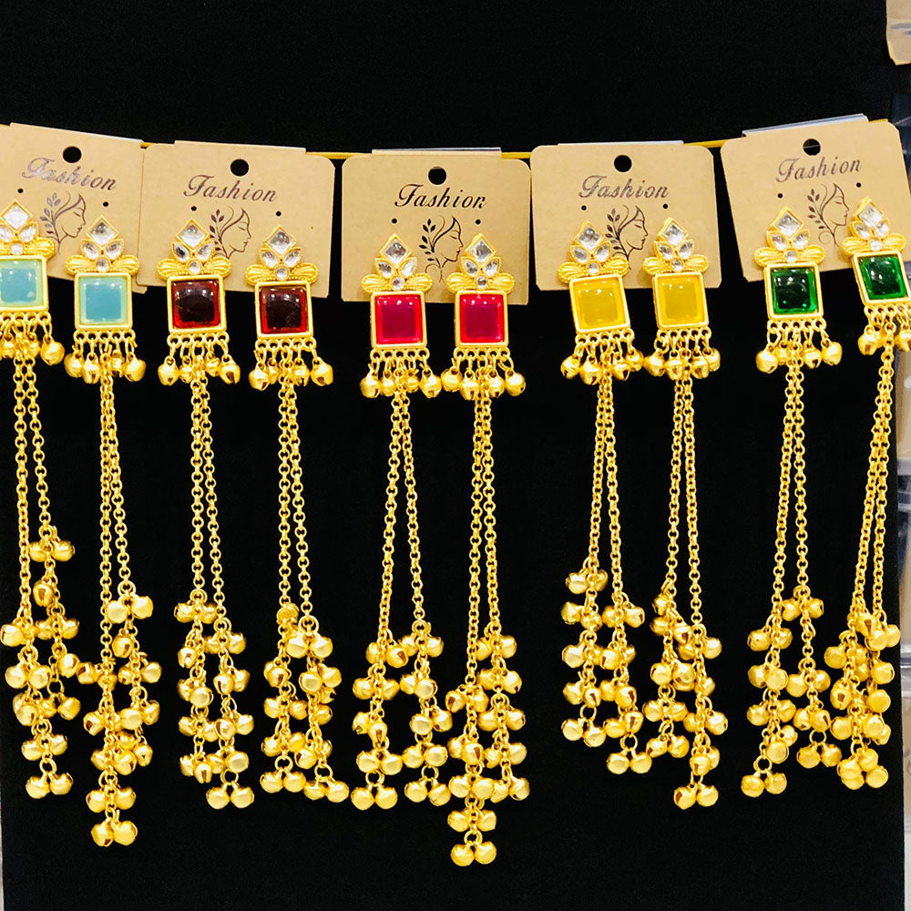 VM Imitation Look Kashmiri Pota Stone Kashmiri Ghungroo Dangler Earrings