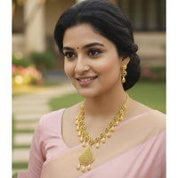 VM Imitation Royal Antique Gold Plated Necklace Set
