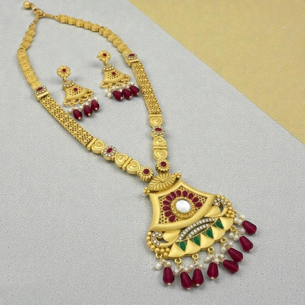 VM Imitation Royal Pota Stone And Beads Pack of 3 Necklace Set