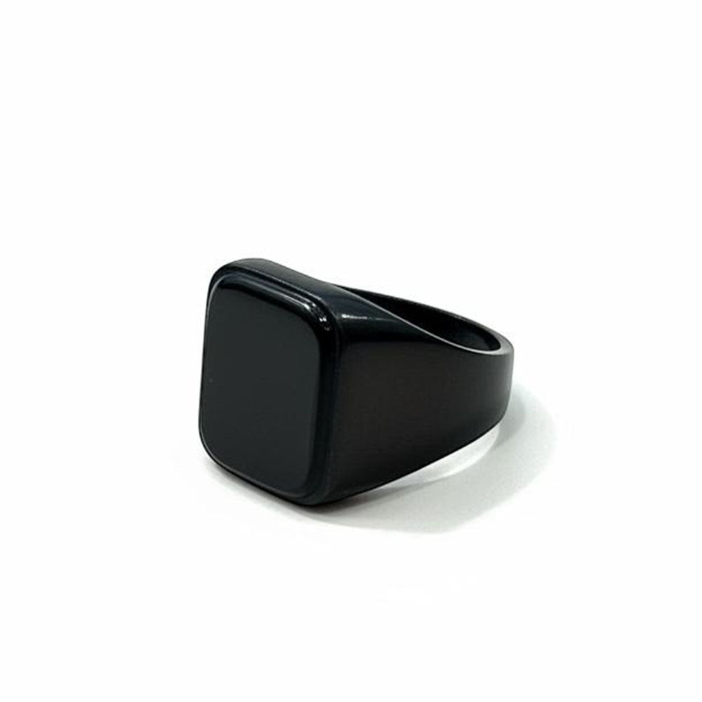 VM Imitation Bold Square Top Black Men’s Ring  (Pack of 12)