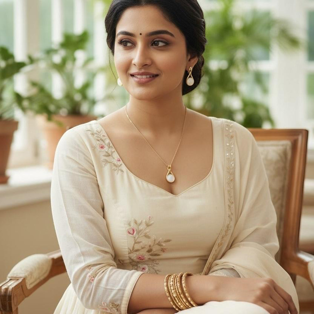 VM Imitation Premium Sparkling Monalisa Stone Pendant Set  (Pack of 12)