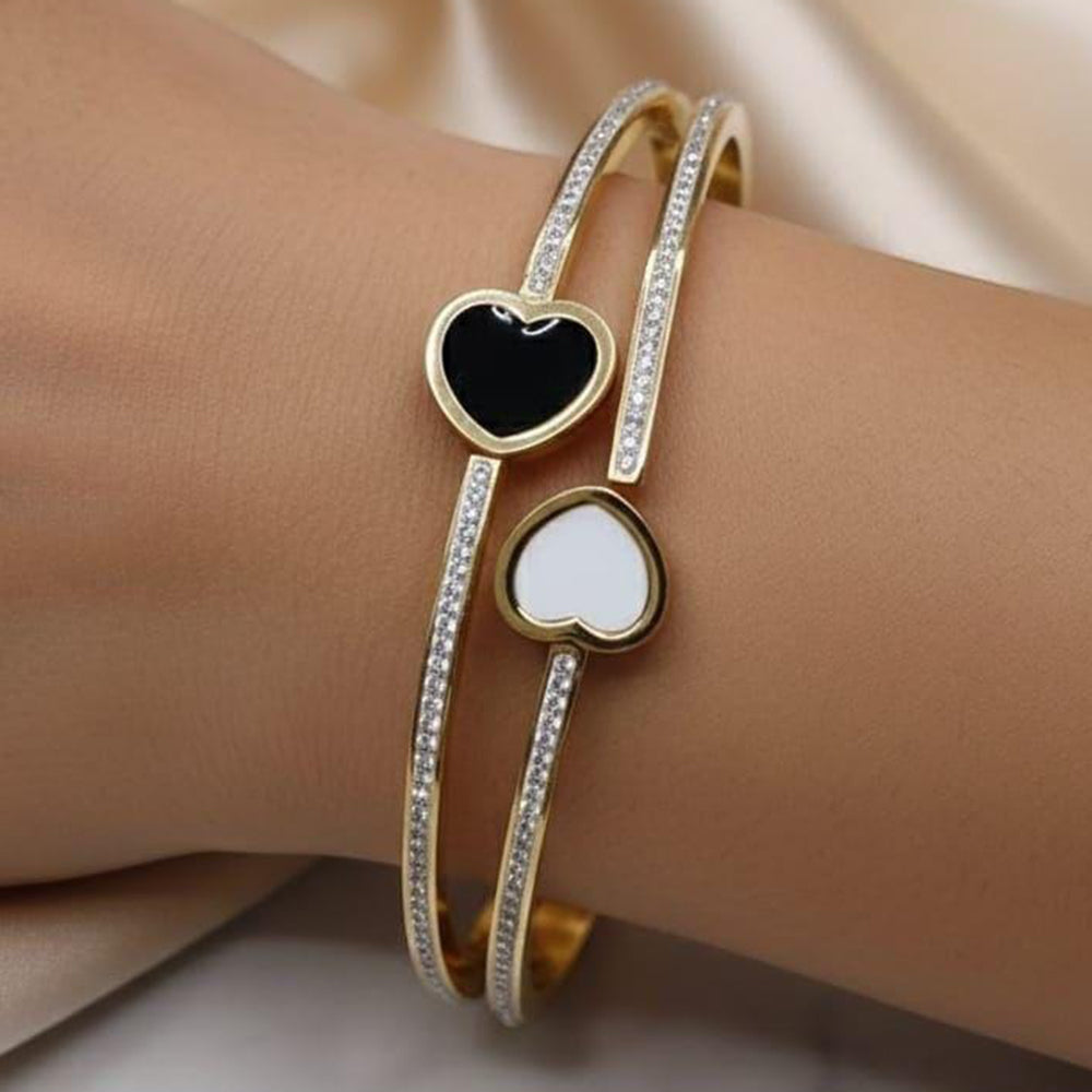 VM Imitation Delicate Austrian Stone Heart -Shape Adjustable Bracelet ( Pack of 12)