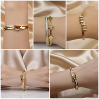 VM Imitation Delicate Austrian Stone Adjustable Bracelet (Assorted Desing) ( Pack of 12)