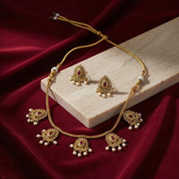 VM Imitation Fancy Austrian Stone And Pearl Statement Necklace Set
