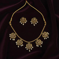 VM Imitation Fancy Austrian Stone And Pearl Statement Necklace Set
