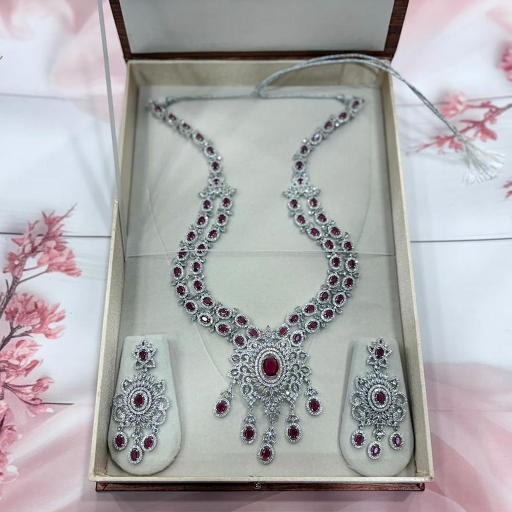 VM Imitation American Diamond Long Necklace Set (Pack of 6)
