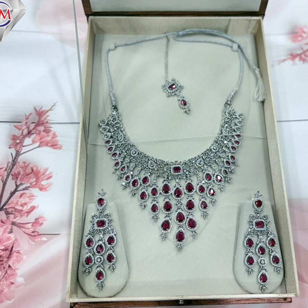 VM Imitation American Diamond Long Necklace Set (Pack of 6)