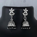 Hania Jewels Oxidized Rhodium Plated Floral Jhumki Earrings