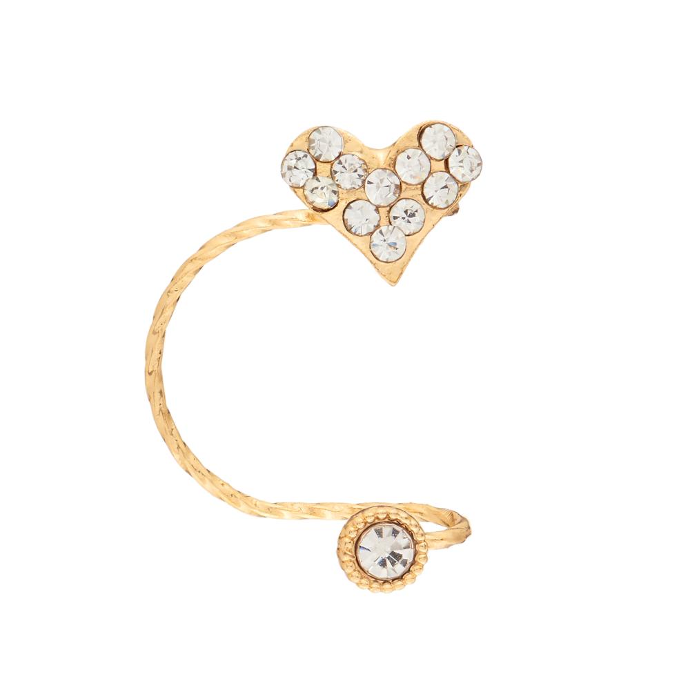 Hania Jewels Sparkling Heart Design Adjustable Ring