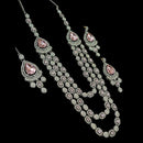 NAFJ Silver Plated American Diamond Necklace Set