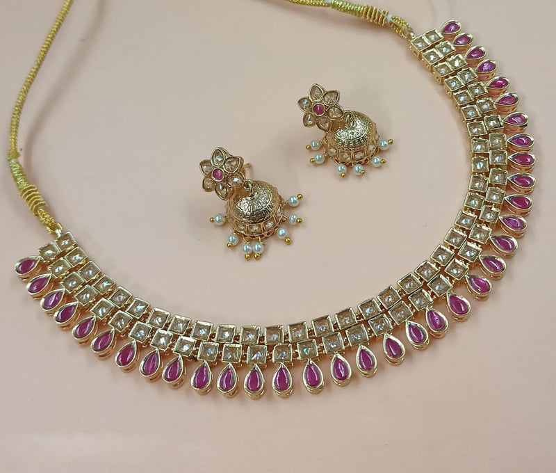 NAFJ Gold Plated Crystal Stone  Necklace Set