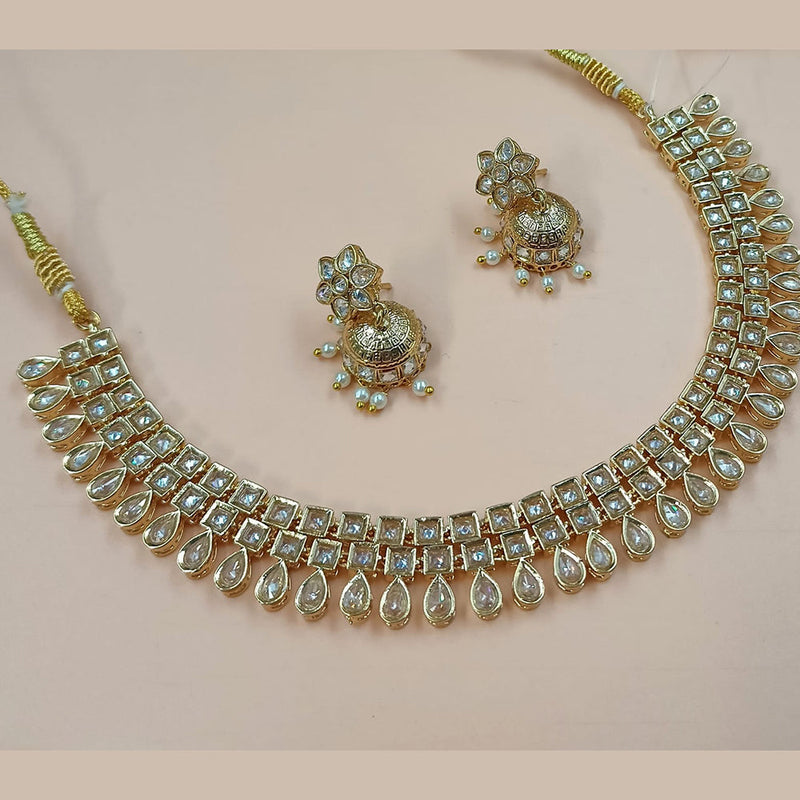 NAFJ Gold Plated Crystal Stone  Necklace Set