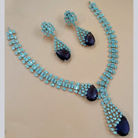 NAFJ Silver Plated American Diamonds Necklace Set