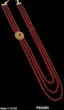 NAFJ Gold Plated Austrian Stone & Beads Long Necklace