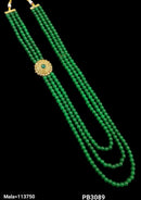NAFJ Gold Plated Austrian Stone & Beads Long Necklace