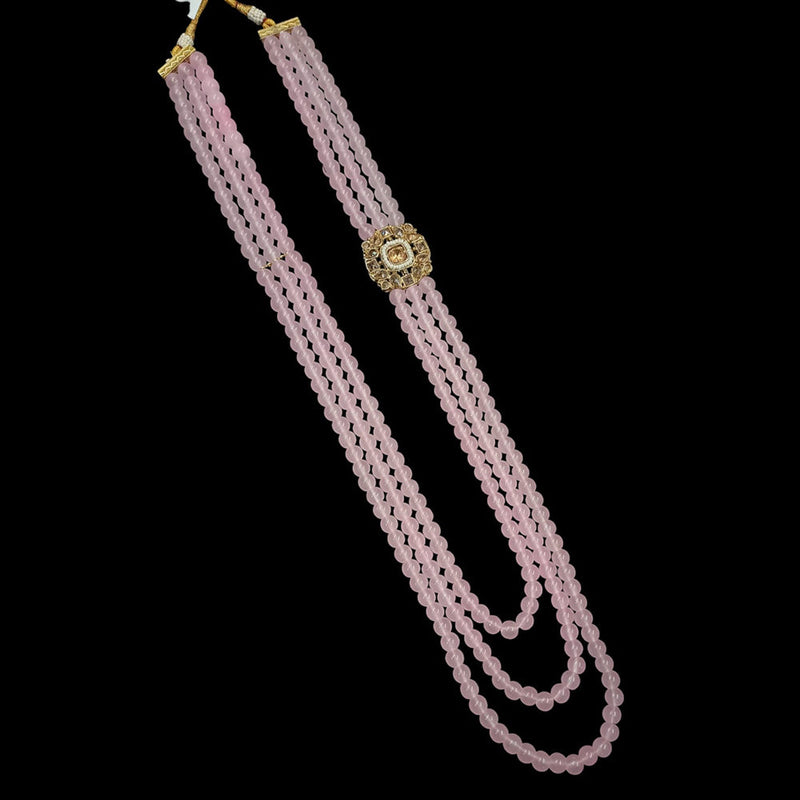 NAFJ Gold Plated Austrian Stone & Beads Long Necklace