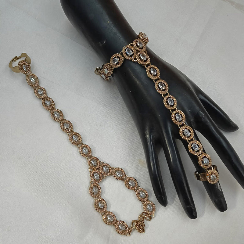 NAFJ Gold Plated Crystal Stone Hand Harness