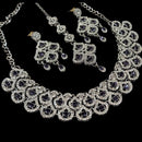 NAFJ Silver Plated Crystal Stone Necklace Set