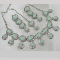NAFJ Silver Plated Crystal Stone And Austrian Stone Necklace Set