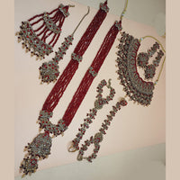 NAFJ Gold Plated Austrian Stone And Pearls Bridal Set