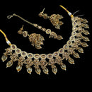 NAFJ Gold Plated Crystal Stone And Beads Necklace Set