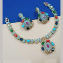 NAFJ Gold Plated American Diamond Necklace Set