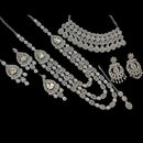 NAFJ Silver Plated Crystal And Austrian Stone Combo Necklace Set