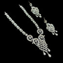 NAFJ Silver Plated Traditional American Diamond Look Necklace Set