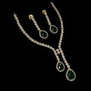 NAFJ 2 Tone Plated Traditional American Diamond Look Necklace Set