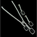 NAFJ Silver Plated Traditional American Diamond Look Necklace Set