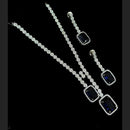 NAFJ Silver Plated Traditional American Diamond Look Necklace Set