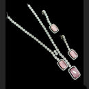 NAFJ Silver Plated Traditional American Diamond Look Necklace Set