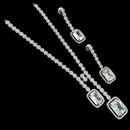 NAFJ Silver Plated Traditional American Diamond Look Necklace Set
