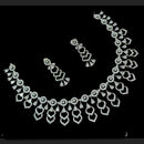 NAFJ Silver Plated Traditional American Diamond Look Necklace Set