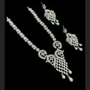 NAFJ Silver Plated Traditional American Diamond Look Necklace Set