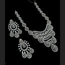 NAFJ Silver Plated Traditional American Diamond Look Necklace Set