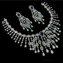 NAFJ Silver Plated Traditional American Diamond Look Necklace Set