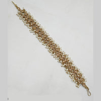 NAFJ Gold Plated Traditional Shiny Crystals And Pearls Sheeshphool