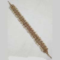 NAFJ Gold Plated Traditional Shiny Crystals And Pearls Sheeshphool