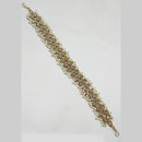 NAFJ Gold Plated Traditional Shiny Crystals And Pearls Sheeshphool