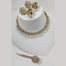 NAFJ Gold Plated Elegant Ethnic Crystal Stone & Beads Necklace Set