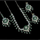NAFJ Classic Silver PlatedCrystal And Austrian Stones Necklace Set