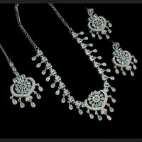 NAFJ Classic Silver PlatedCrystal And Austrian Stones Necklace Set