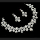 NAFJ Designer Silver-Plated Adorned with Austrian Stone and Classic Pearls Necklace Set