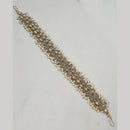 NAFJ Gold-Plated Crystals and Elegant Pearls Sheeshphool Perfect for Weddings and Festive Occasions