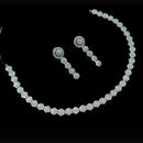 NAFJ Party Wear Silver Plated Austrian Stone Necklace Set