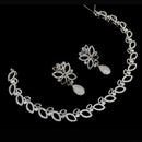 NAFJ Party Wear Silver Plated Austrian Stone Necklace Set