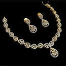 NAFJ Party Wear 2 Tone Plated Austrian Stone Necklace Set