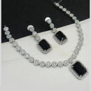 NAFJ Party Wear Silver Plated Austrian Stone Necklace Set