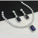NAFJ Party Wear Silver Plated Austrian Stone Necklace Set